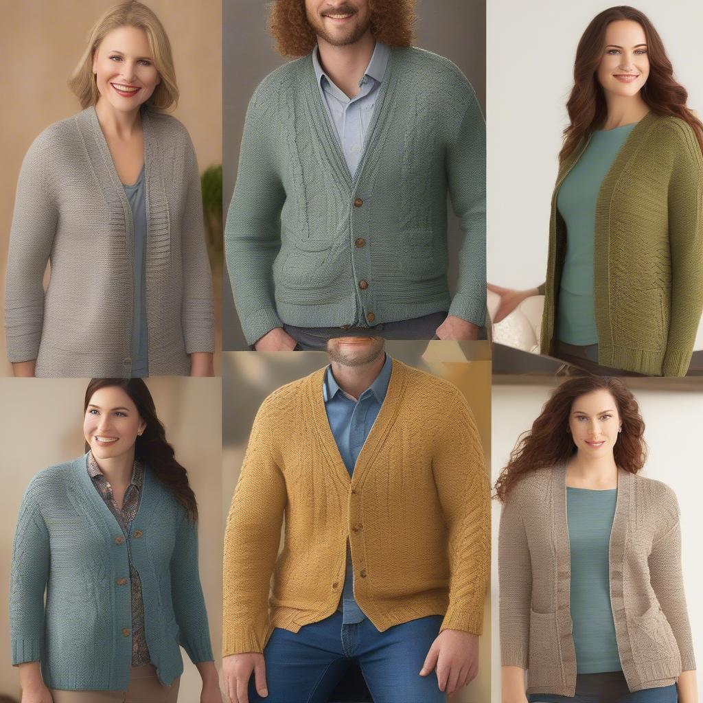 Variations of the basket weave knit cardigan