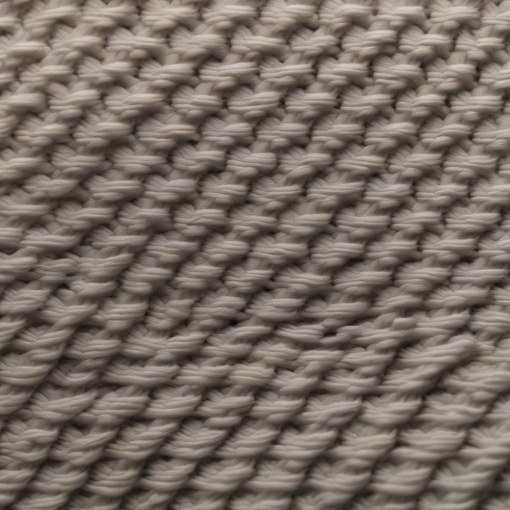 Close-up view of basket weave knit stitch