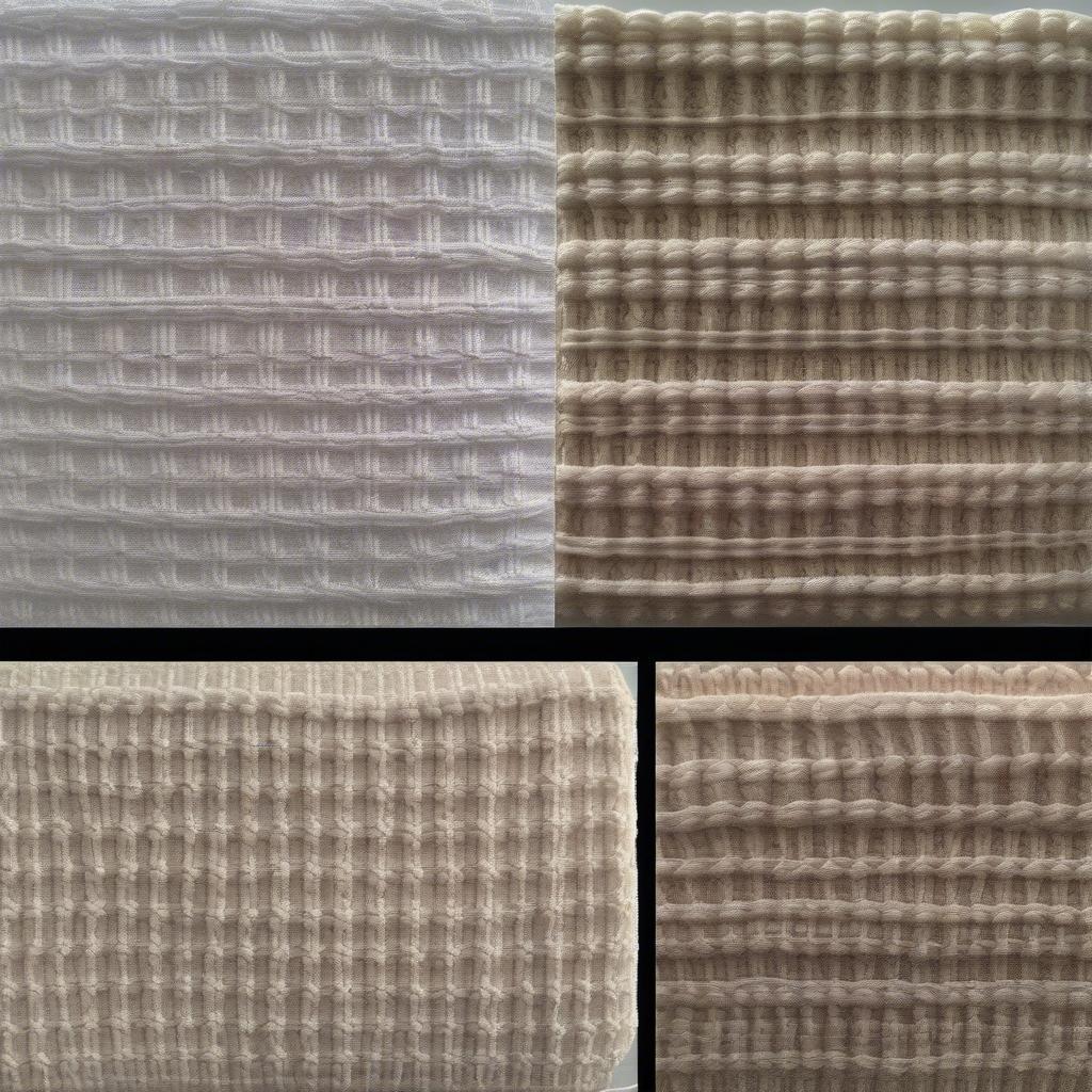 Comparison of different basket weave knit variations