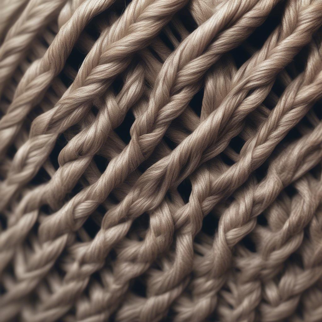 Close-up view of the basket weave pattern in locs