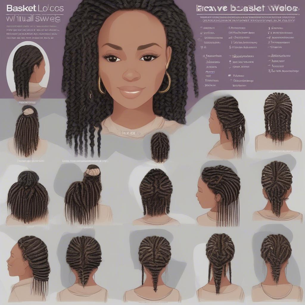 Step-by-step tutorial for creating basket weave locs