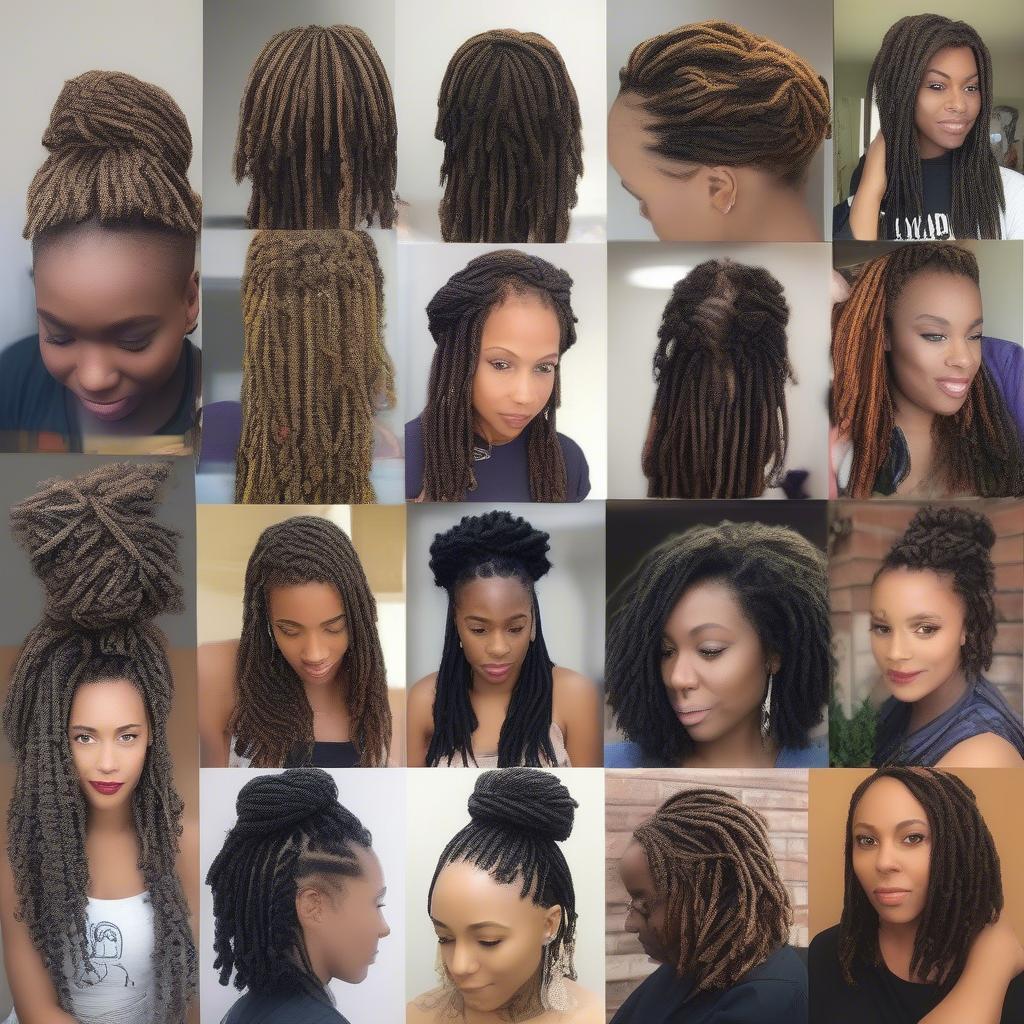 Basket weave locs on different hair lengths