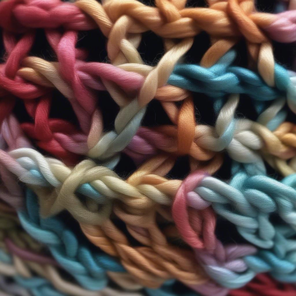 Close-up of the basket weave macrame knot