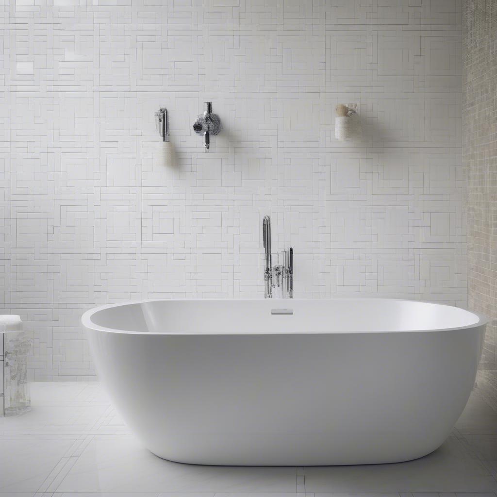 Basket Weave Marble Tile in a Bathroom