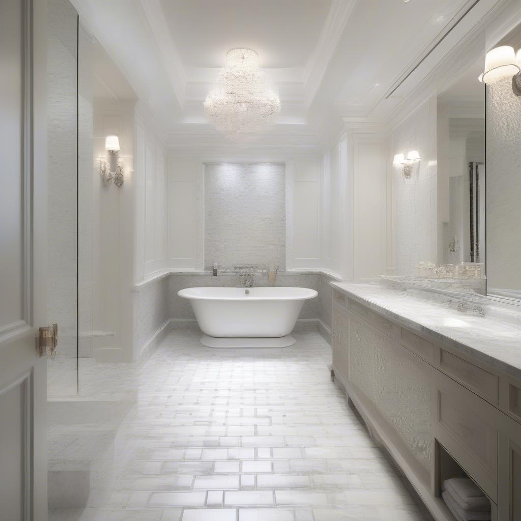 Basket Weave Marble Tile in a Toronto Bathroom