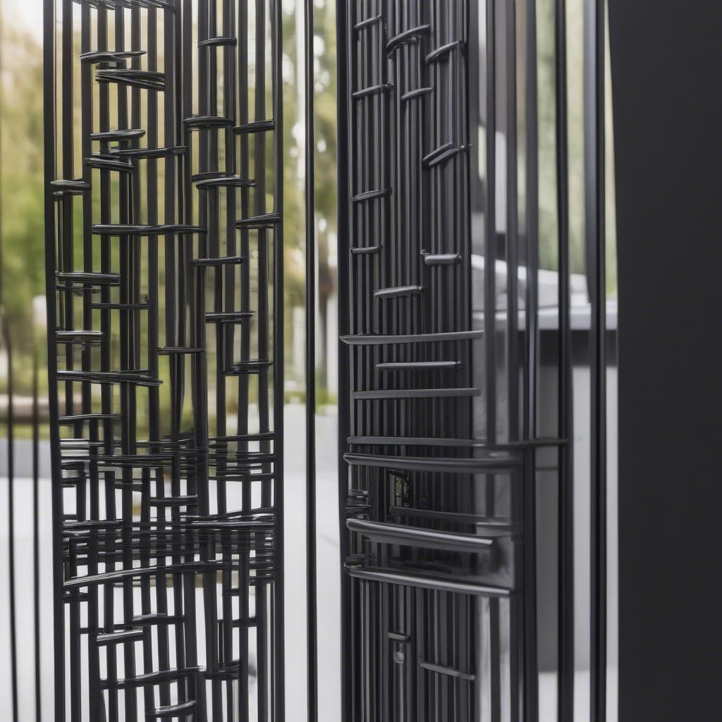 Basket Weave Metal Gate in Residential Setting