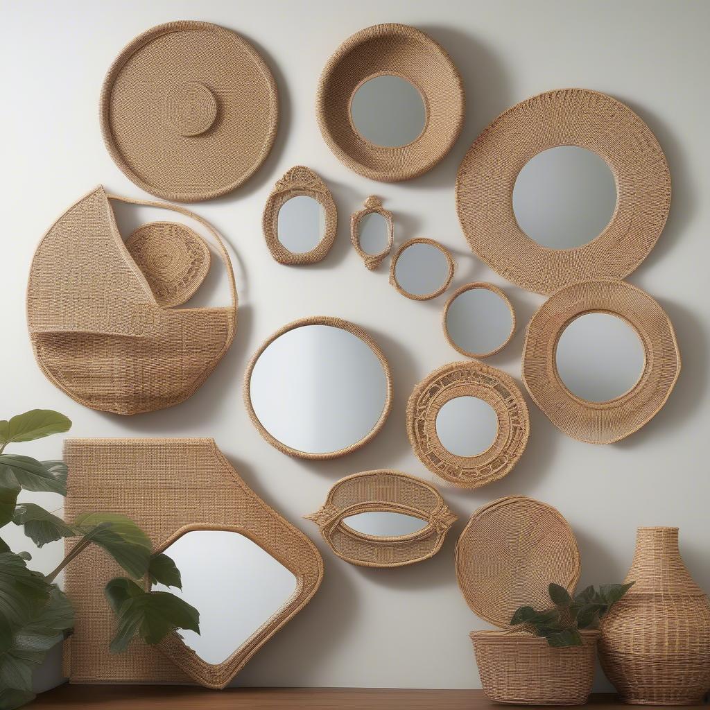 Various Styles of Basket Weave Mirrors