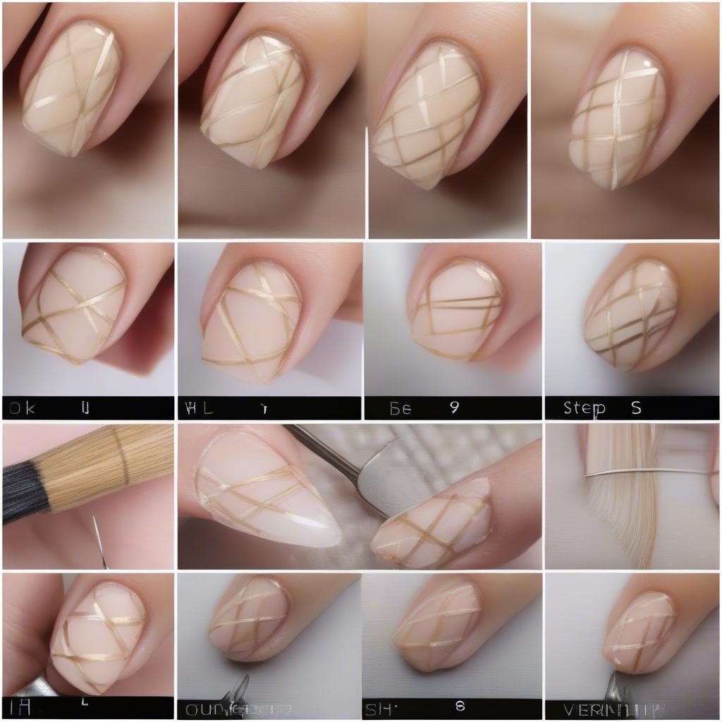 Step-by-Step Basket Weave Nail Design