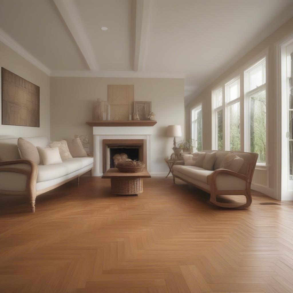 Basket Weave Parquet Flooring in a Living Room