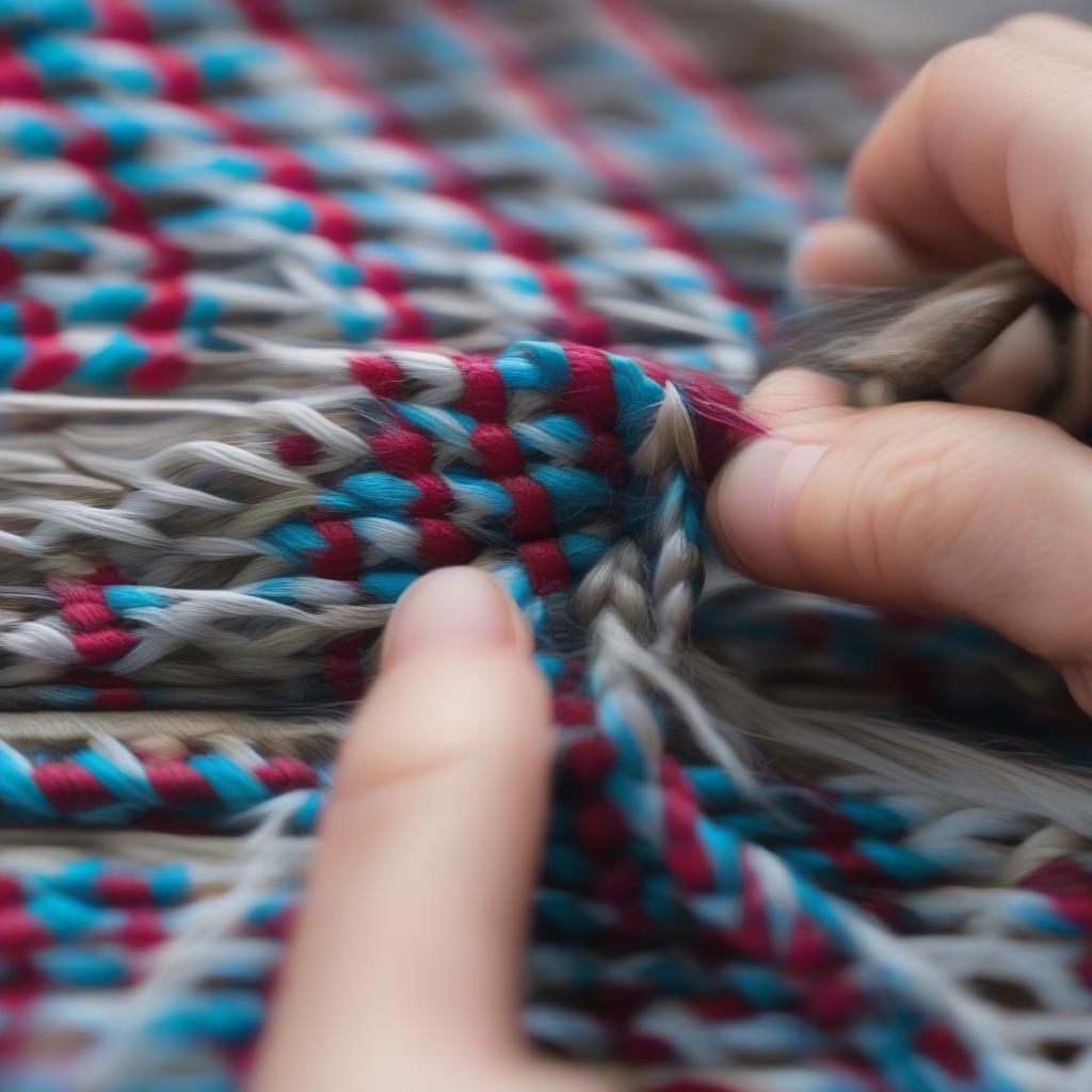 Basket Weave Pattern Basics: Over-under weaving technique creates a checkered texture.