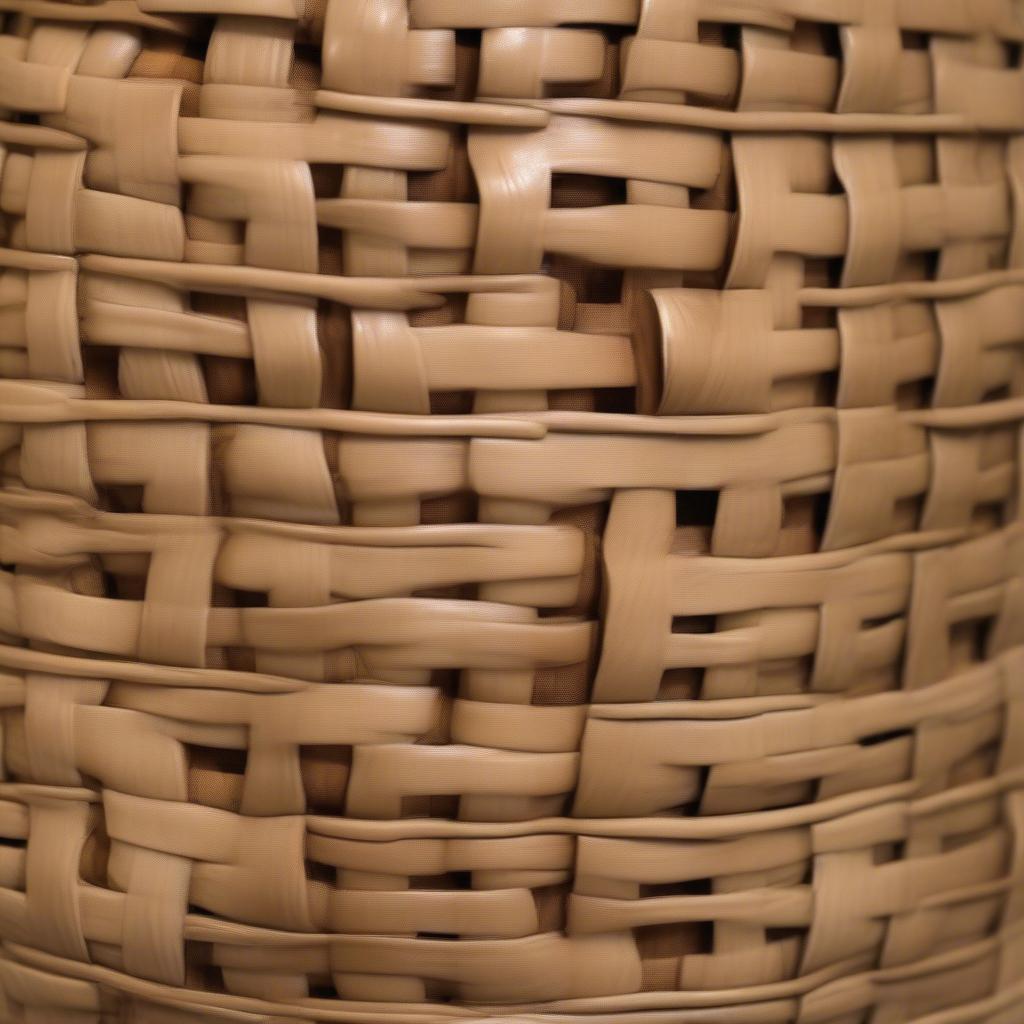 Close-up of a dried gourd decorated with a detailed basket weave pattern, showcasing the intricate craftsmanship and natural texture of the gourd.