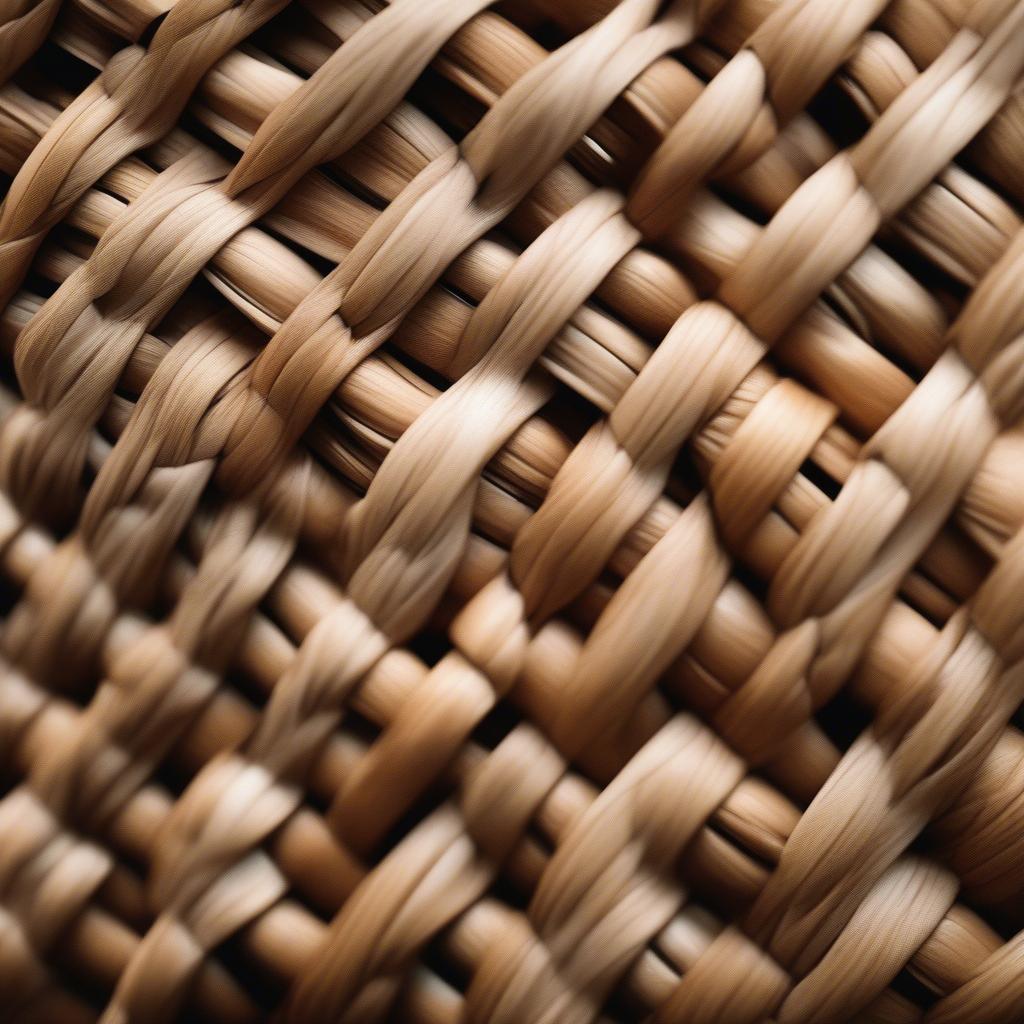 Close-up view of various basket weave patterns, showcasing the intricate details and craftsmanship.