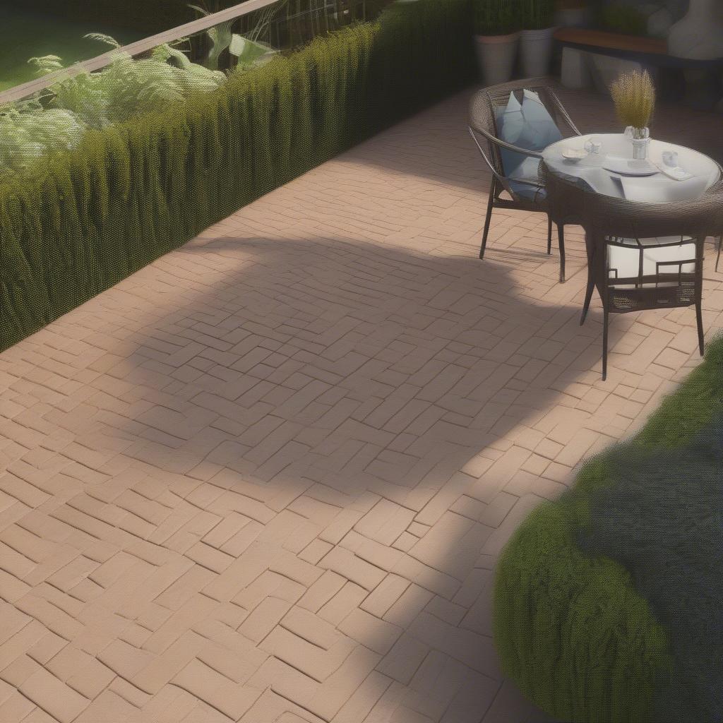 Basket Weave Paving Patio Design