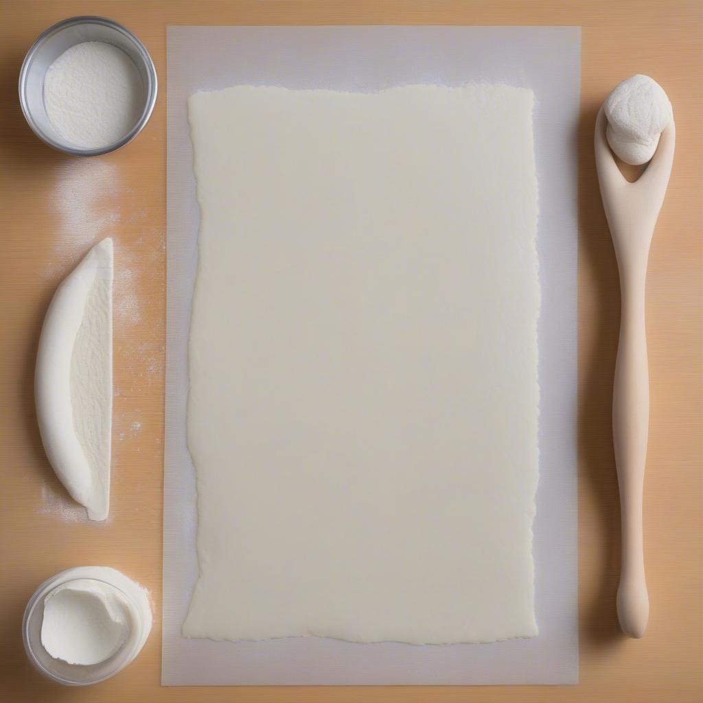 Preparing pie crust dough for basket weaving