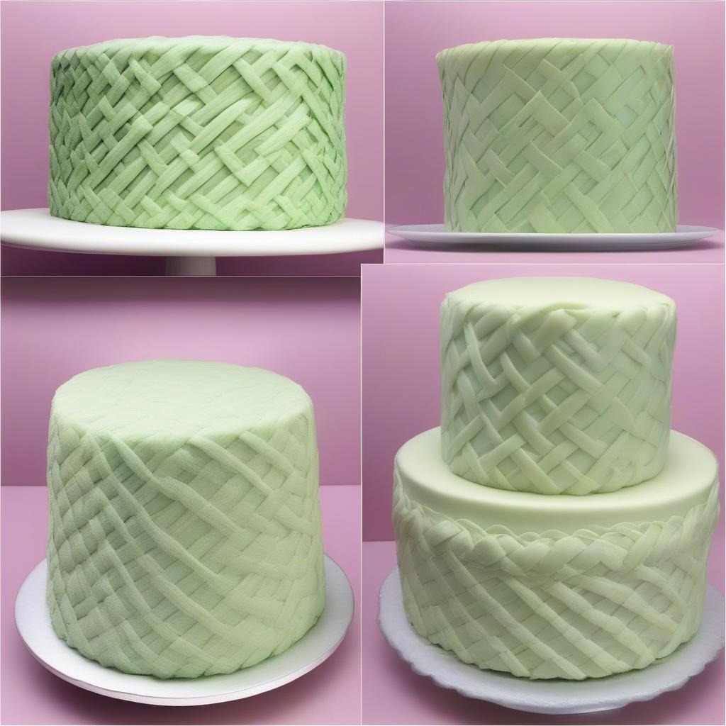 Step-by-step tutorial on how to pipe a basket weave pattern on a cake