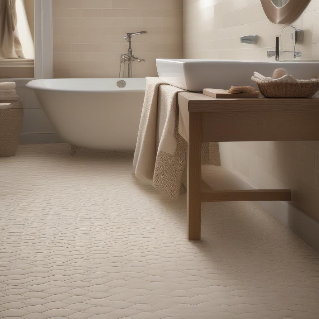 Basket Weave Porcelain Mosaic Bathroom Floor