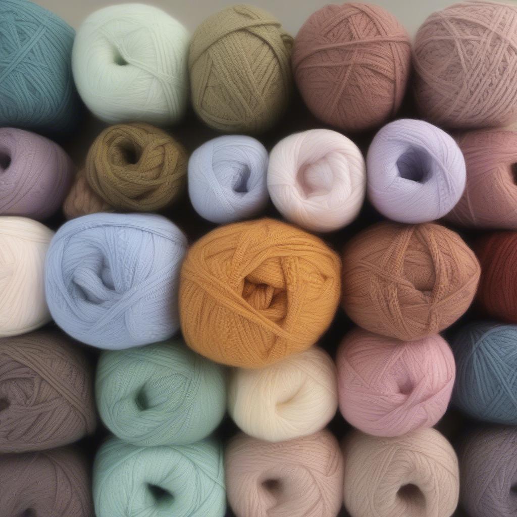 Various types of yarn suitable for preemie blankets, showcasing different textures and colors.