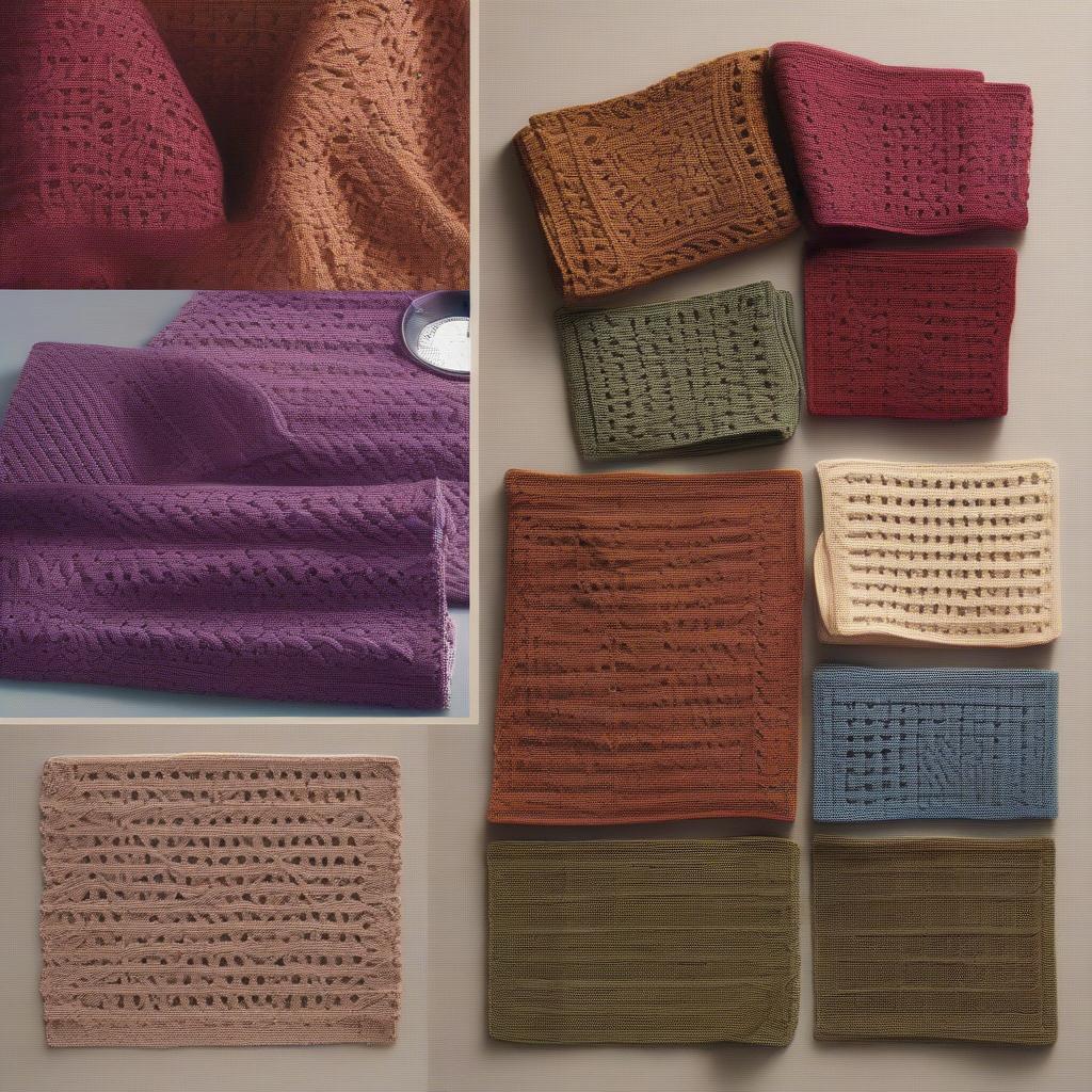 Open book displaying a variety of basket weave shawl crochet patterns.