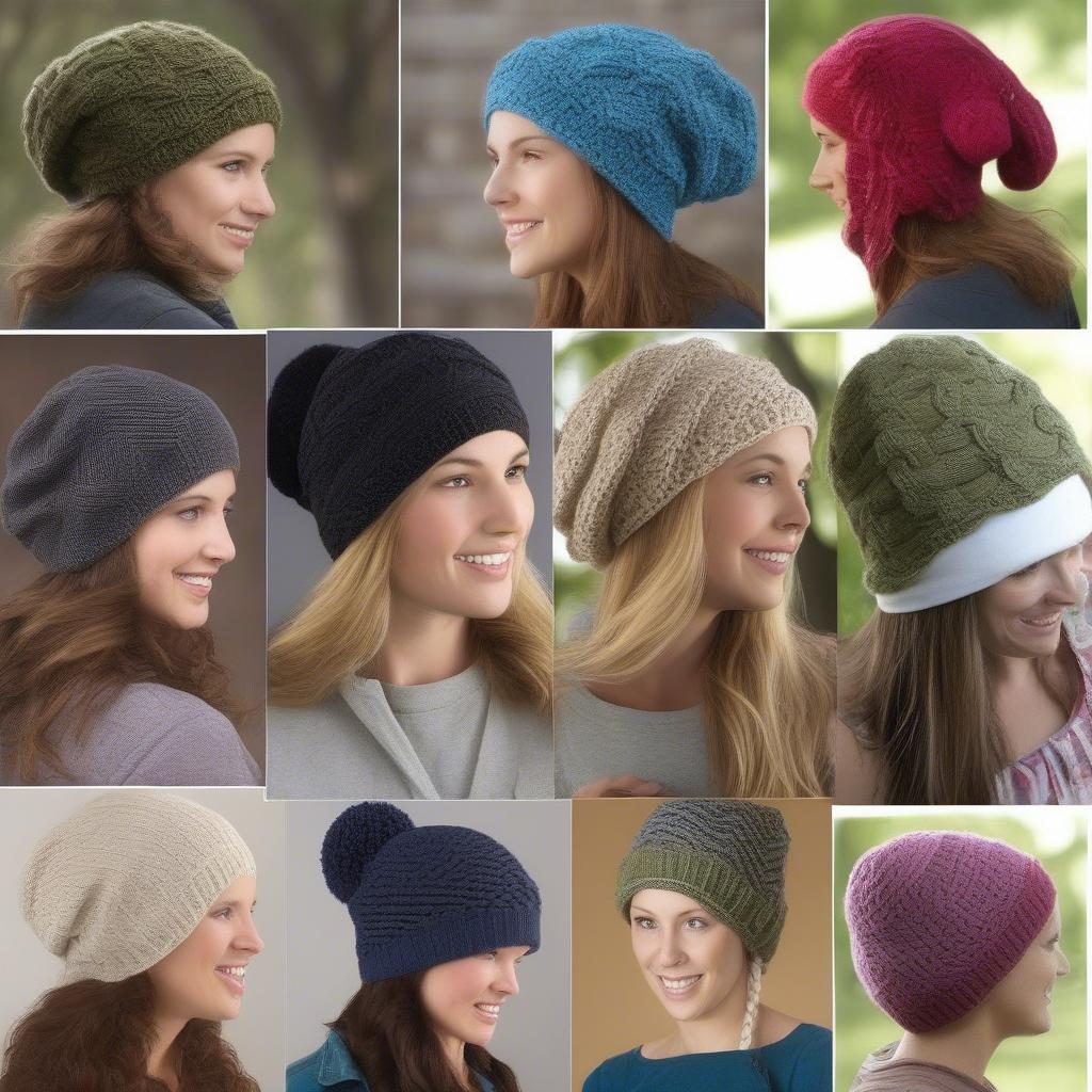 Different Basket Weave Slouchy Hat Styles