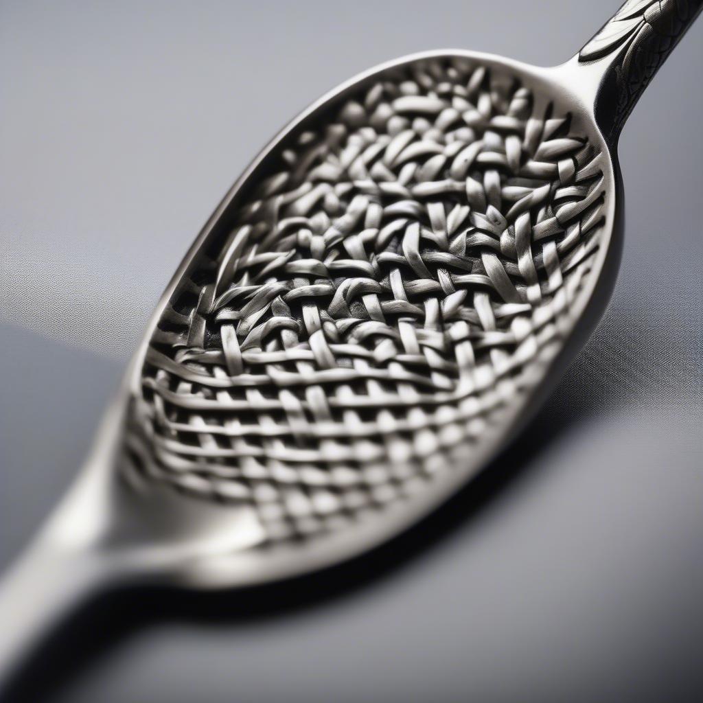 Close-up of Basket Weave Sterling Silver Pattern