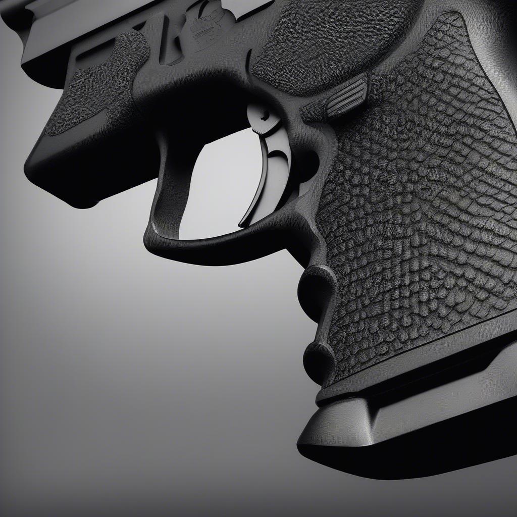 Close-up of a basket weave stippling pattern on a pistol grip