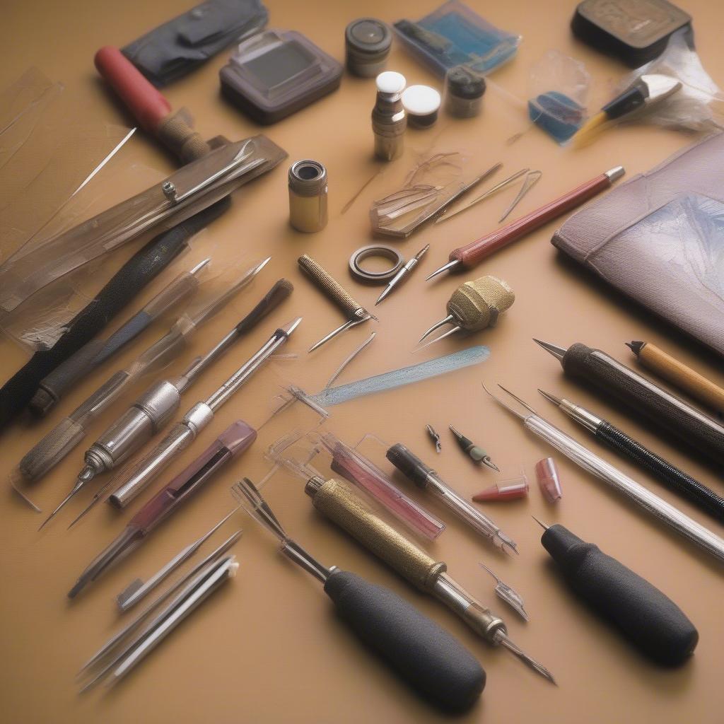 Essential tools and materials for basket weave stippling