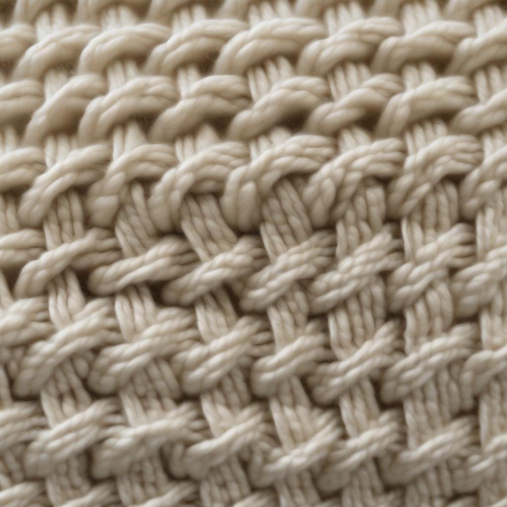 Close-up View of the Basket Weave Stitch