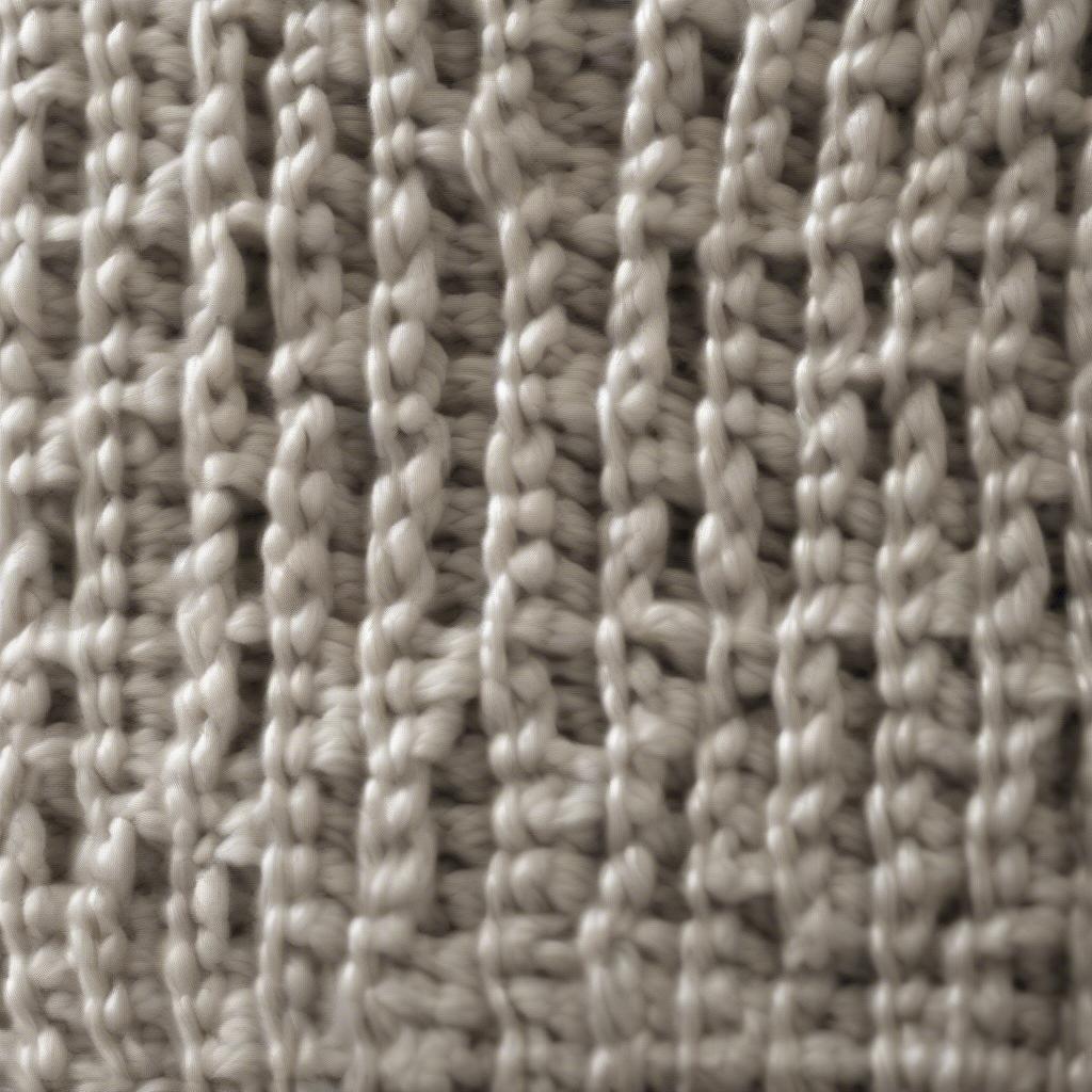 Close-up of the basket weave knit stitch