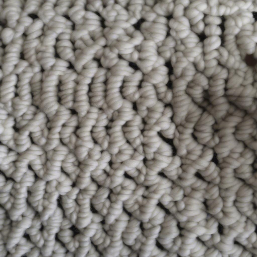 Close-up view of the basket weave crochet stitch showing the alternating single and double crochets