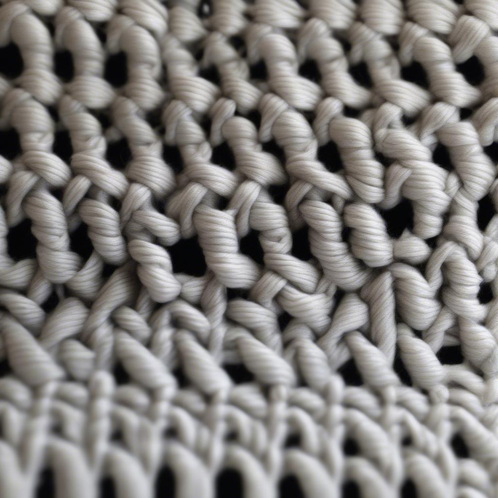 Close-up of the basket weave crochet stitch showcasing its textured detail