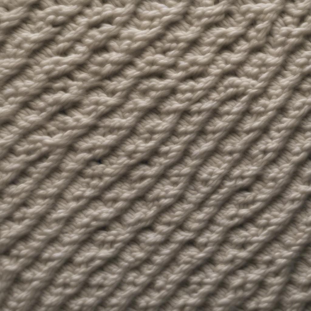 Close-up of the basket weave knit stitch