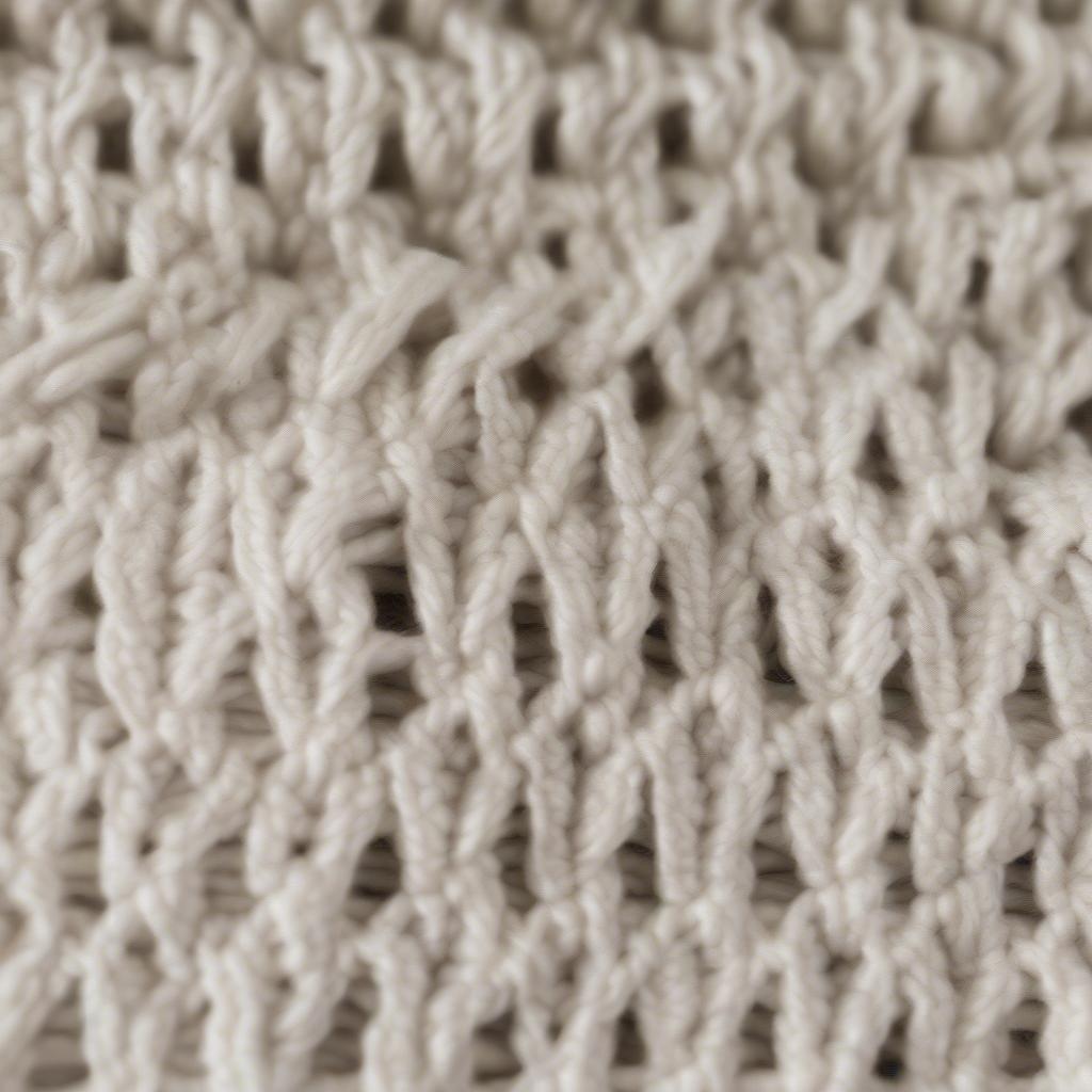 Close-up of the basket weave stitch showing the texture and detail