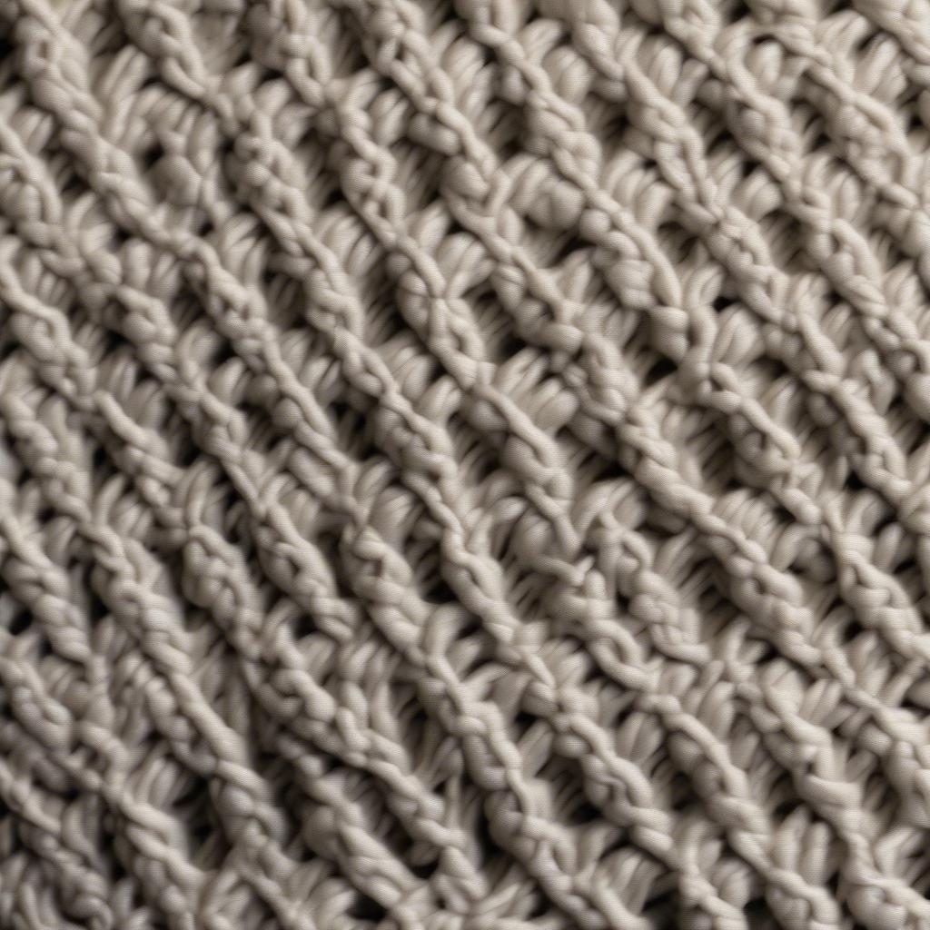 Close-up view of the basket weave stitch showing its interwoven texture and definition.