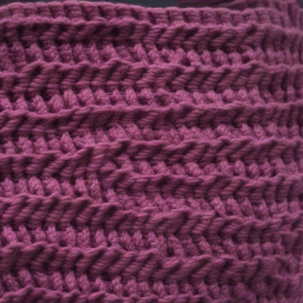 Close-up view of a basket weave stitch cowl showcasing the intricate texture and yarn details.