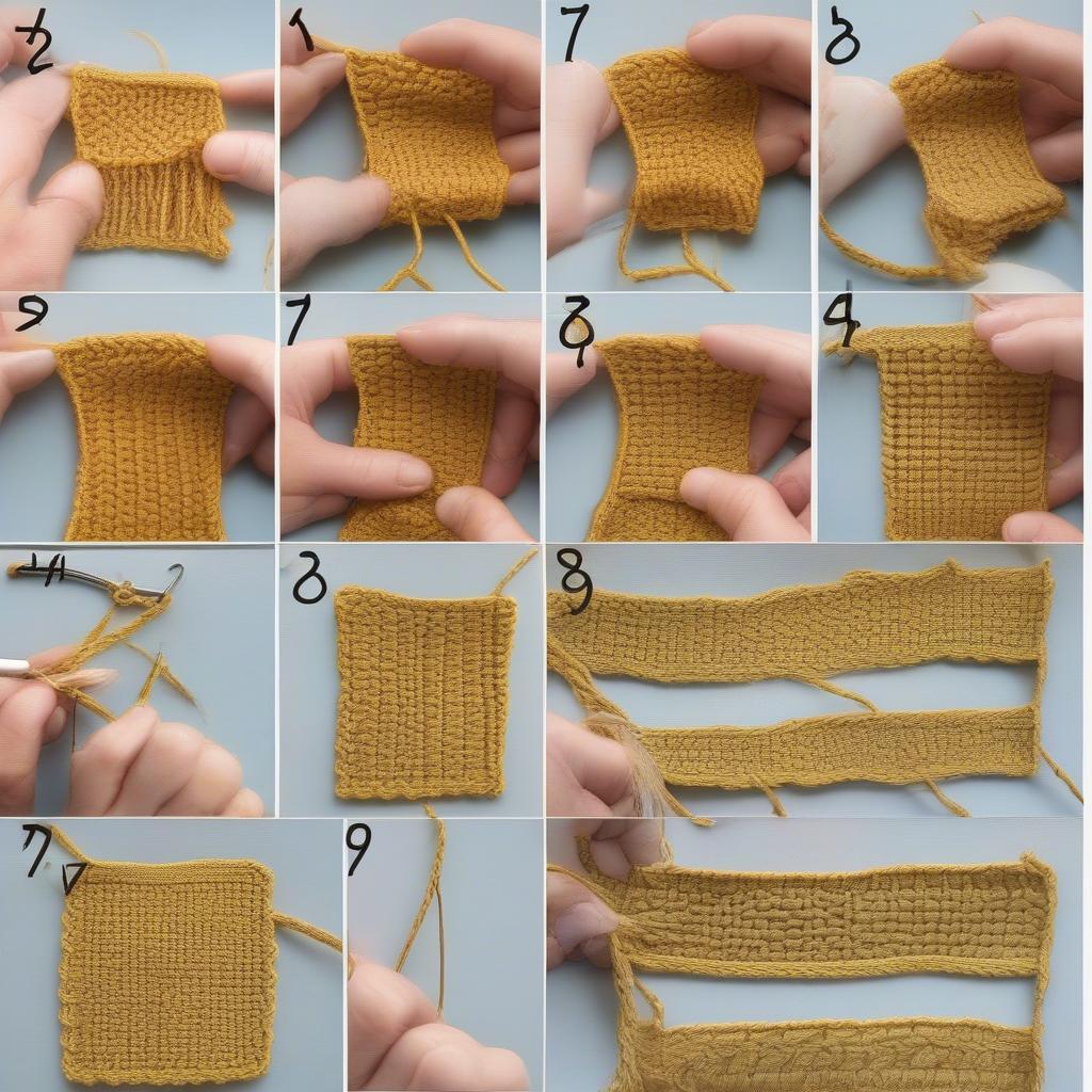 Step-by-step tutorial of the basket weave crochet stitch