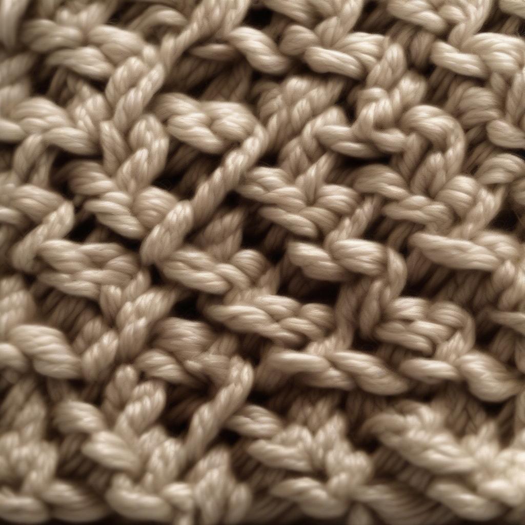 Step-by-step tutorial on creating the basket weave crochet stitch.