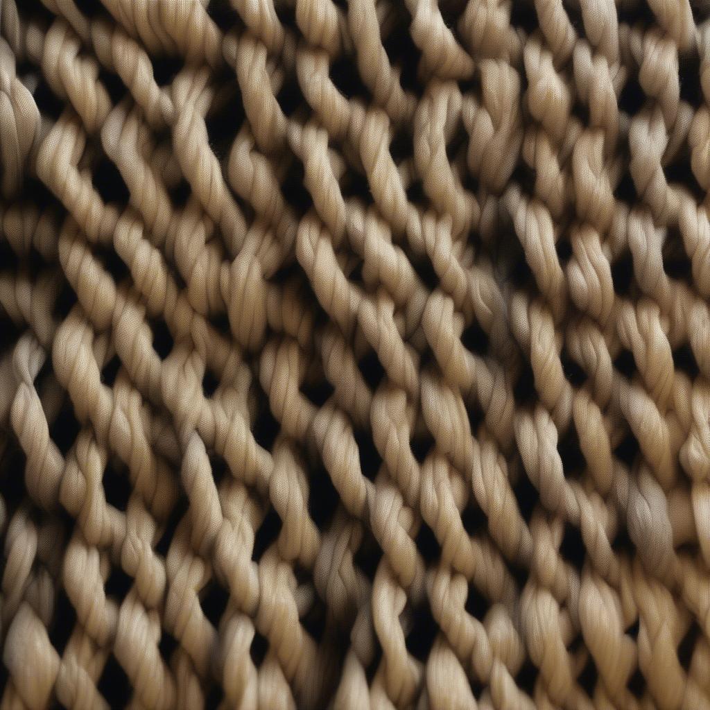 Close-up view of basket weave textile structure