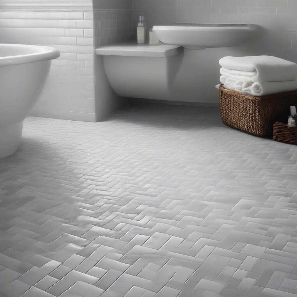 Basket Weave Tile Bathroom Floor