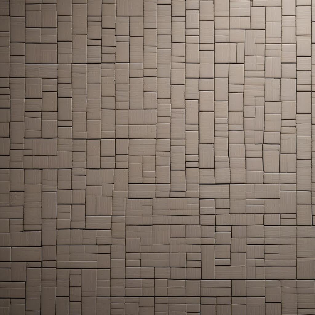 Close-up view of basket weave tile showing grout lines and texture