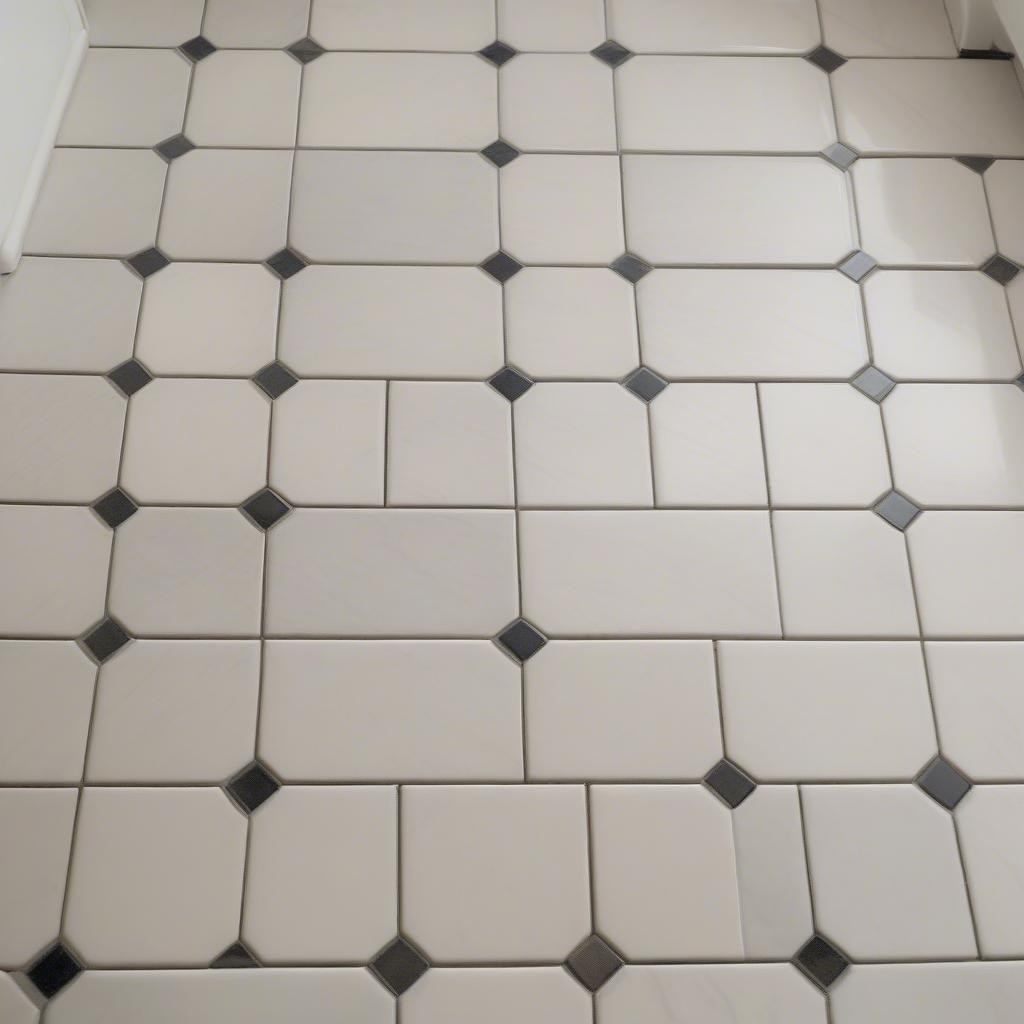 Basket weave tile pattern 12x24 on a bathroom floor