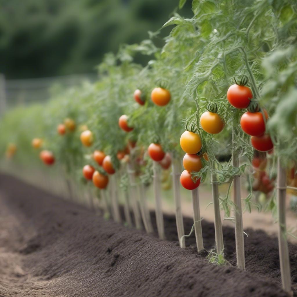 Basket weave staking for tomato plants