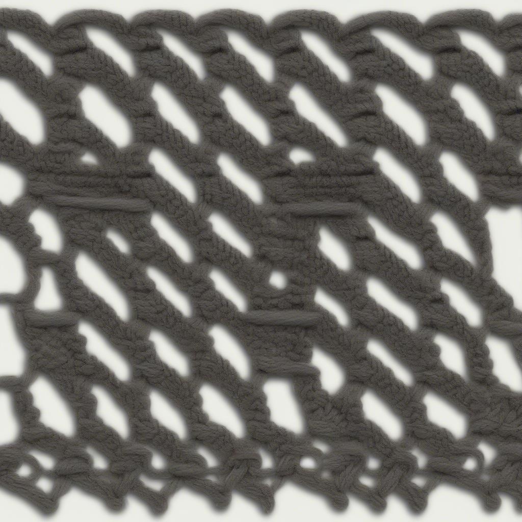 Diagram illustrating the basket weave treble crochet stitch, showing the placement of front post and back post treble crochet stitches.