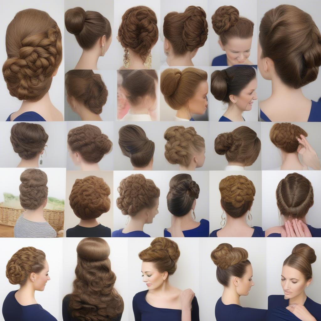 Different styling options for basket weave updos