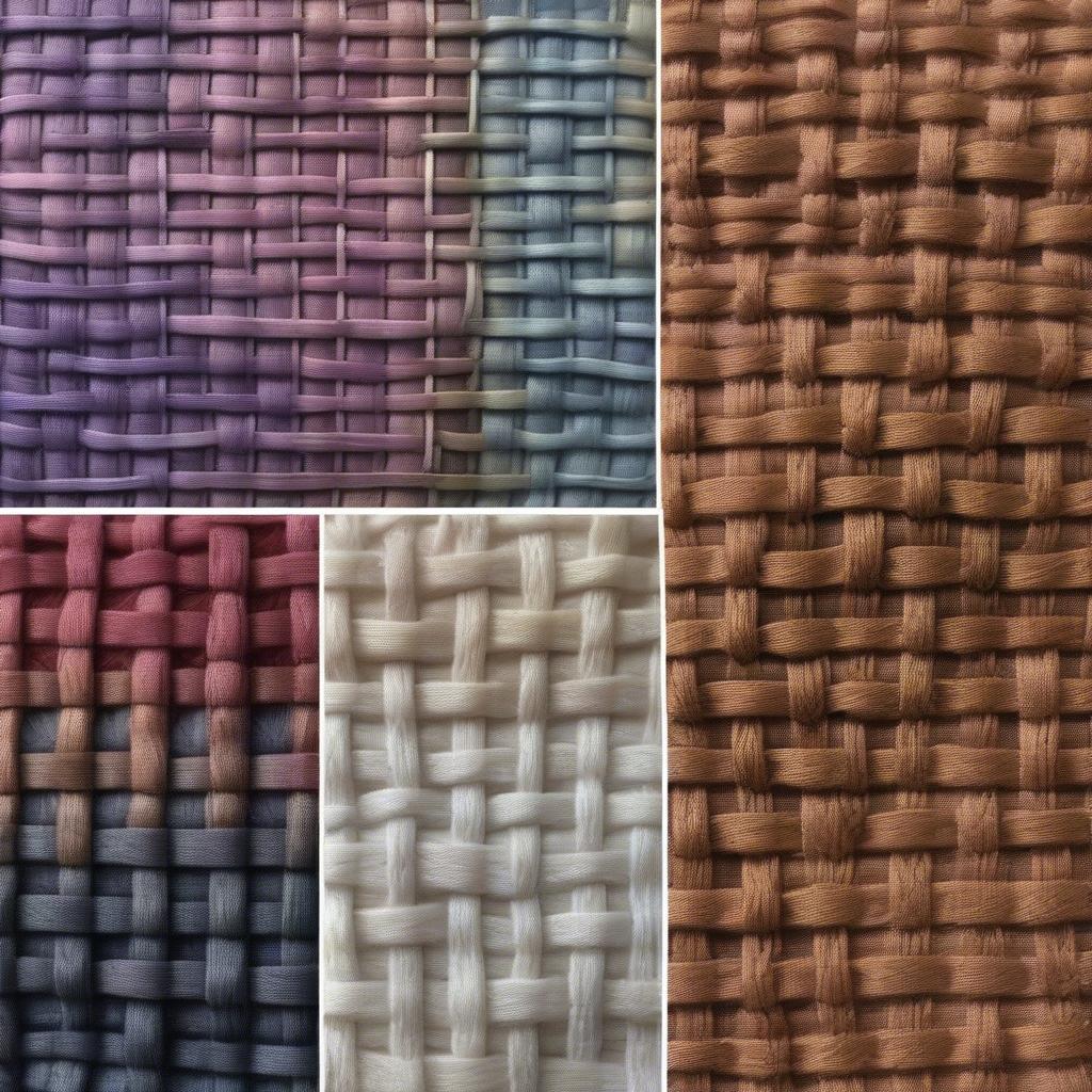 Different variations of the basket weave stitch