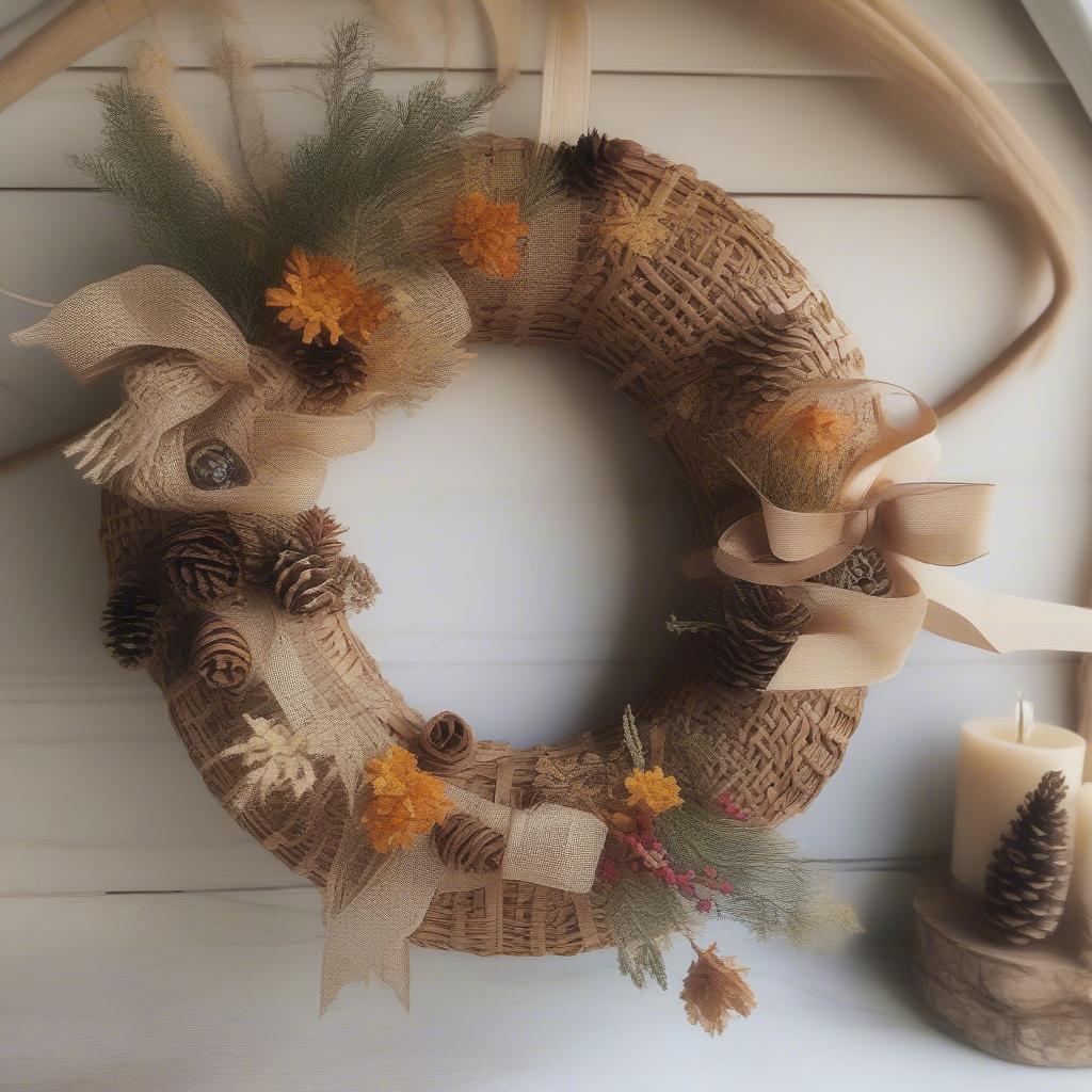 Adding Decorative Elements to a Basket Weave Wreath