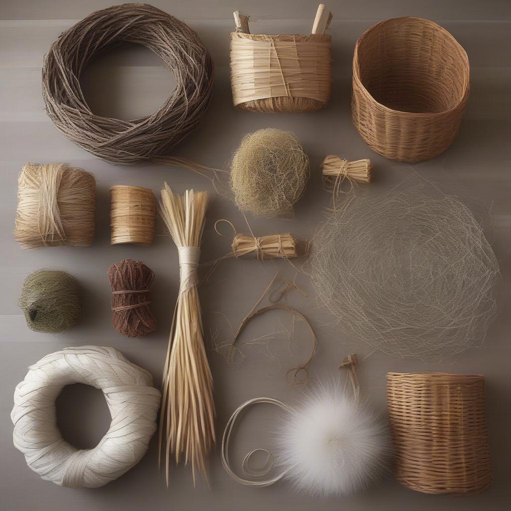 Basket Weave Wreath Materials: Willow, Reed, and Rattan