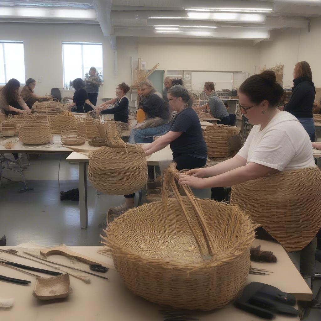 Learning Basket Weaving in an Edmonton Workshop