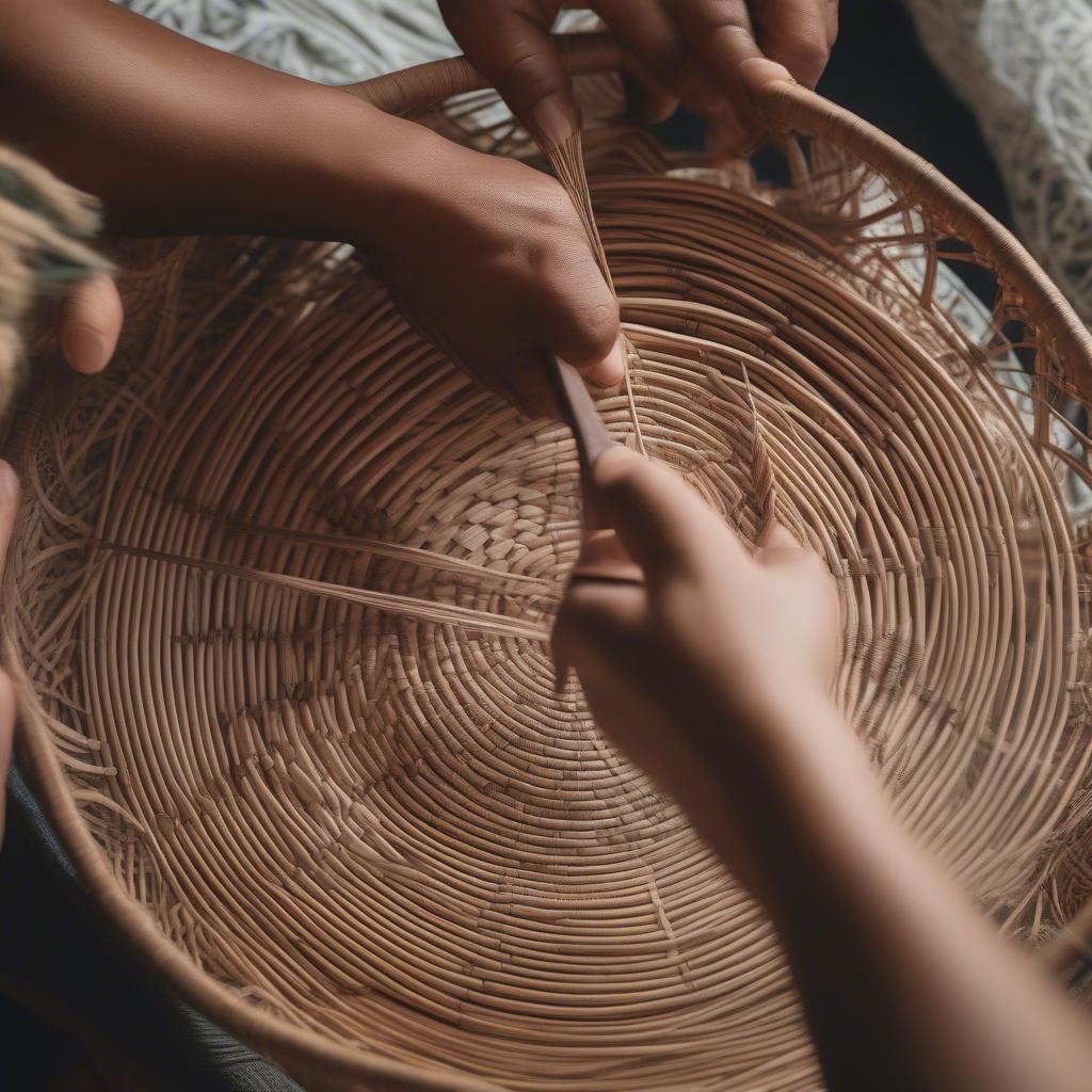 Intricate Basket Weaving Patterns Close Up