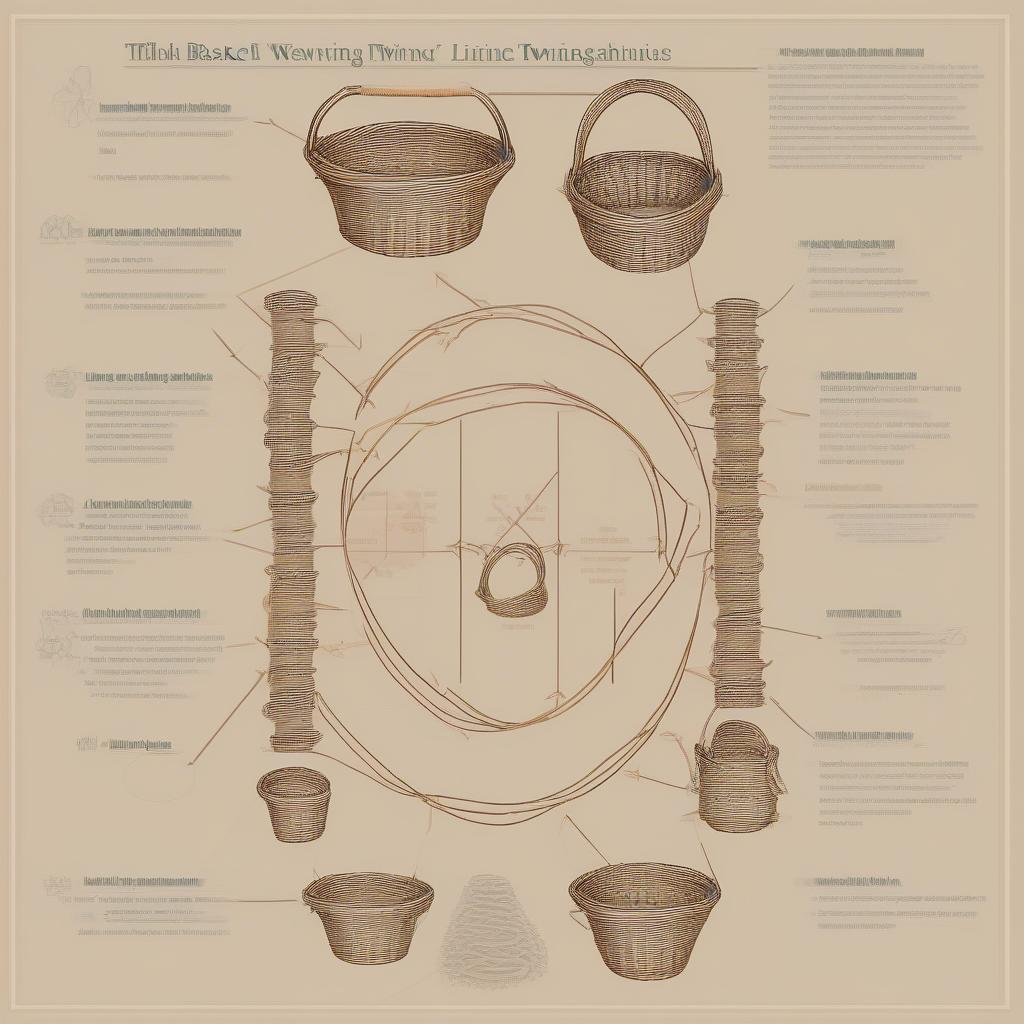 Basket Weaving Diagram Basics: A close-up view of a basket weaving diagram, illustrating the various symbols used to represent different weaving techniques, materials, and patterns.