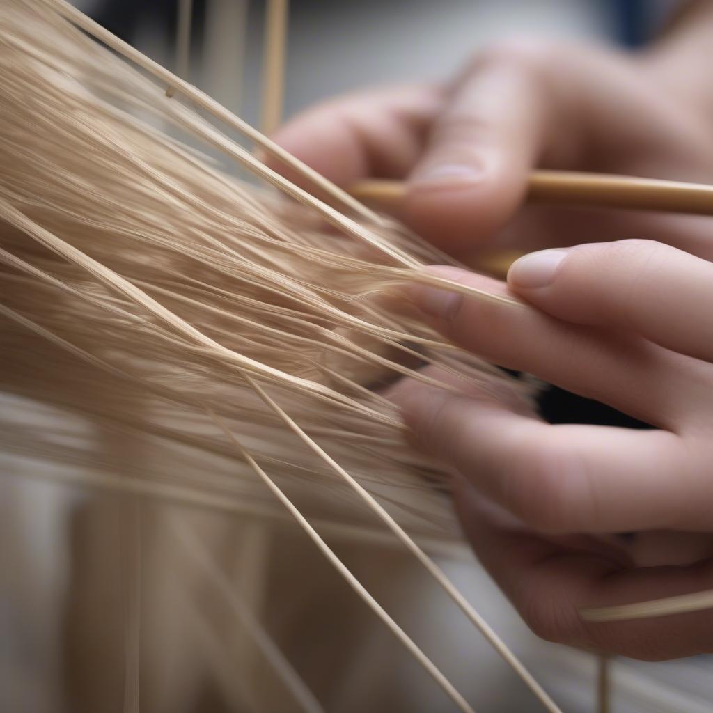 Weaver Using a Basket Weaving Form